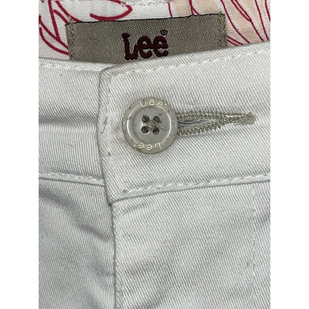 Lee White Capri Jean Women 10P 30X18 Stretch Cotton Blend - Picture 4 of 10